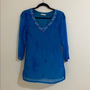 Pure Earth Silk and Chiffon Blouse